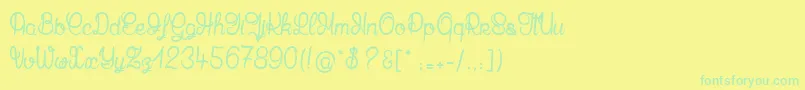 MandalaHome Font – Green Fonts on Yellow Background