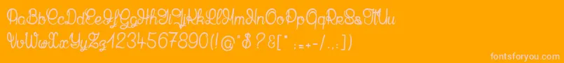 MandalaHome-Schriftart – Rosa Schriften auf orangefarbenem Hintergrund