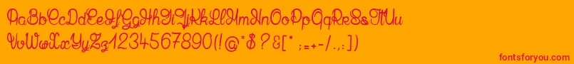 MandalaHome-Schriftart – Rote Schriften auf orangefarbenem Hintergrund