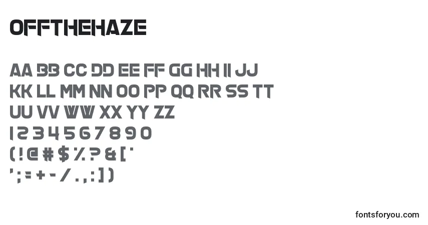 A fonte OffTheHaze – alfabeto, números, caracteres especiais