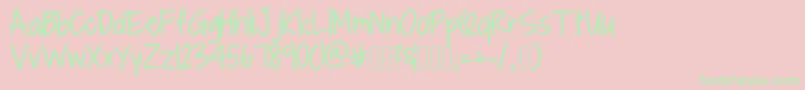 AlpineScript-Schriftart – Grüne Schriften auf rosa Hintergrund