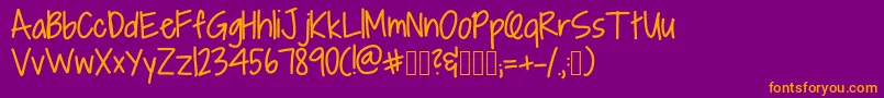 AlpineScript Font – Orange Fonts on Purple Background