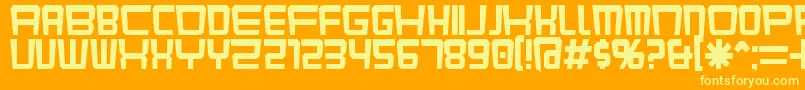 Karnivok Font – Yellow Fonts on Orange Background