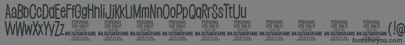 フォントSakersansmediumPersonalUse – 黒い文字の灰色の背景
