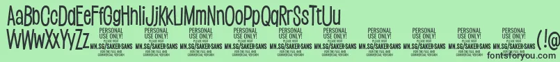 フォントSakersansmediumPersonalUse – 緑の背景に黒い文字