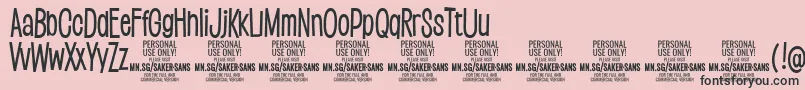 フォントSakersansmediumPersonalUse – ピンクの背景に黒い文字