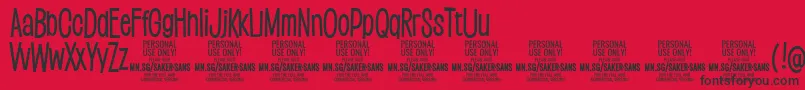 SakersansmediumPersonalUse Font – Black Fonts on Red Background