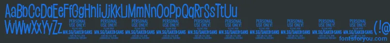 Police SakersansmediumPersonalUse – polices bleues sur fond noir