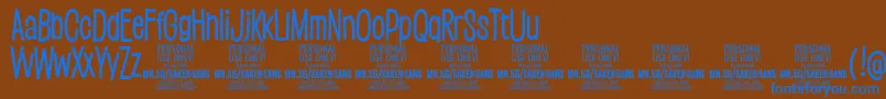 SakersansmediumPersonalUse Font – Blue Fonts on Brown Background