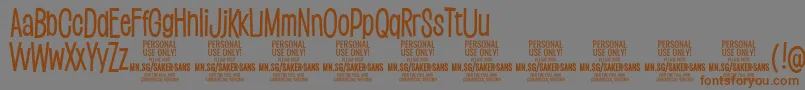 SakersansmediumPersonalUse Font – Brown Fonts on Gray Background