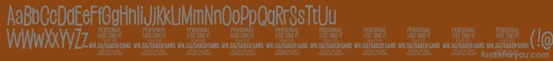 SakersansmediumPersonalUse Font – Gray Fonts on Brown Background