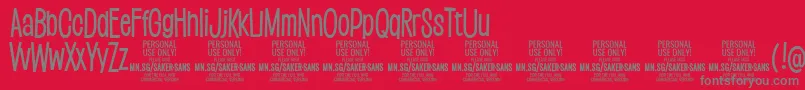 Police SakersansmediumPersonalUse – polices grises sur fond rouge