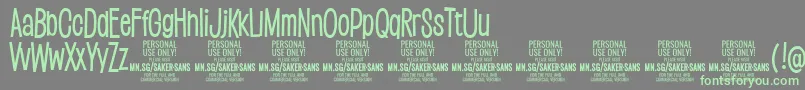 SakersansmediumPersonalUse Font – Green Fonts on Gray Background