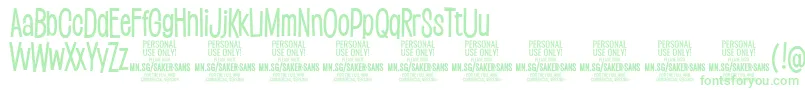 SakersansmediumPersonalUse Font – Green Fonts on White Background