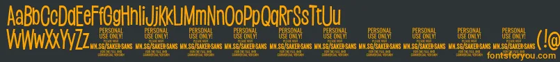 Шрифт SakersansmediumPersonalUse – оранжевые шрифты на чёрном фоне