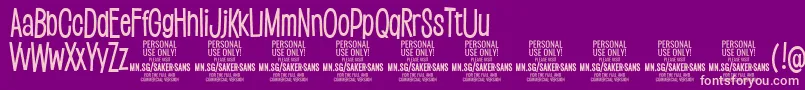 フォントSakersansmediumPersonalUse – 紫の背景にピンクのフォント