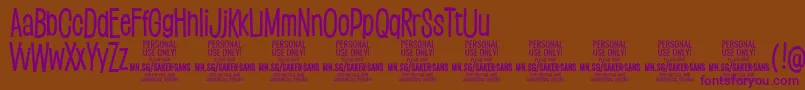 SakersansmediumPersonalUse Font – Purple Fonts on Brown Background