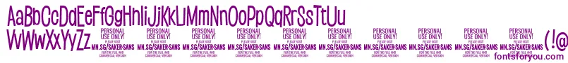 Fonte SakersansmediumPersonalUse – fontes roxas em um fundo branco