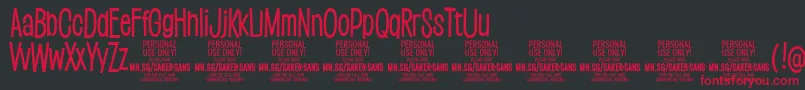 SakersansmediumPersonalUse Font – Red Fonts on Black Background