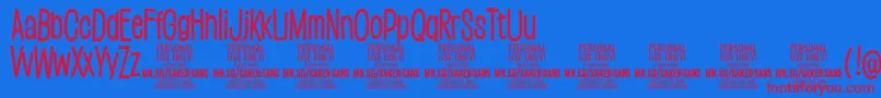 SakersansmediumPersonalUse Font – Red Fonts on Blue Background