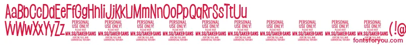 Шрифт SakersansmediumPersonalUse – красные шрифты на белом фоне