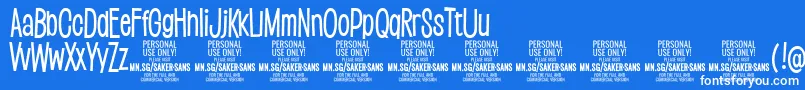 Шрифт SakersansmediumPersonalUse – белые шрифты на синем фоне