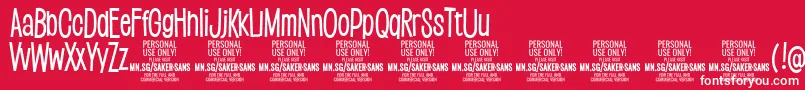 フォントSakersansmediumPersonalUse – 赤い背景に白い文字