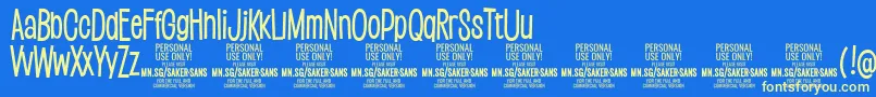 フォントSakersansmediumPersonalUse – 黄色の文字、青い背景