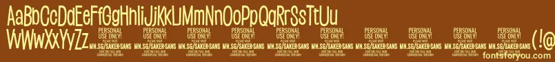 SakersansmediumPersonalUse Font – Yellow Fonts on Brown Background