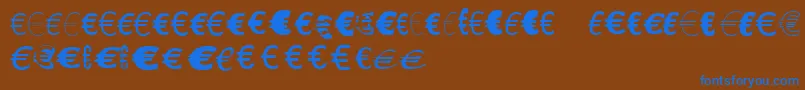 Więcej informacji o czcionce LinotypeEurofontGToP Czcionka LinotypeEurofontGToP – niebieskie czcionki na brązowym tle