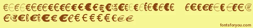 LinotypeEurofontGToP-fontti – ruskeat fontit keltaisella taustalla