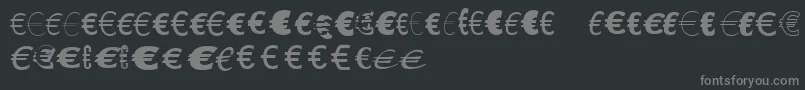 フォントLinotypeEurofontGToP – 黒い背景に灰色の文字