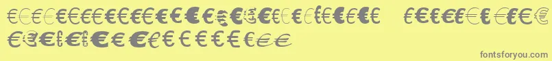 フォントLinotypeEurofontGToP – 黄色の背景に灰色の文字