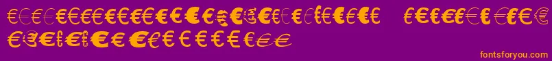 LinotypeEurofontGToP Font – Orange Fonts on Purple Background