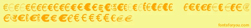 Fonte LinotypeEurofontGToP – fontes laranjas em um fundo amarelo