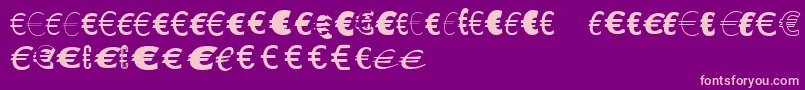 LinotypeEurofontGToP-fontti – vaaleanpunaiset fontit violetilla taustalla