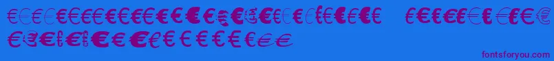 LinotypeEurofontGToP-Schriftart – Violette Schriften auf blauem Hintergrund