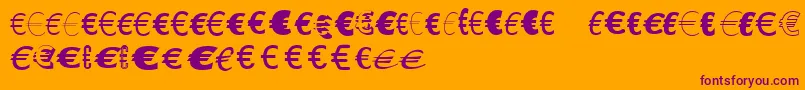 LinotypeEurofontGToP-Schriftart – Violette Schriften auf orangefarbenem Hintergrund