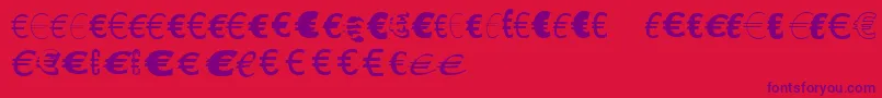 Fonte LinotypeEurofontGToP – fontes roxas em um fundo vermelho