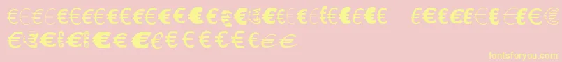 LinotypeEurofontGToP-Schriftart – Gelbe Schriften auf rosa Hintergrund