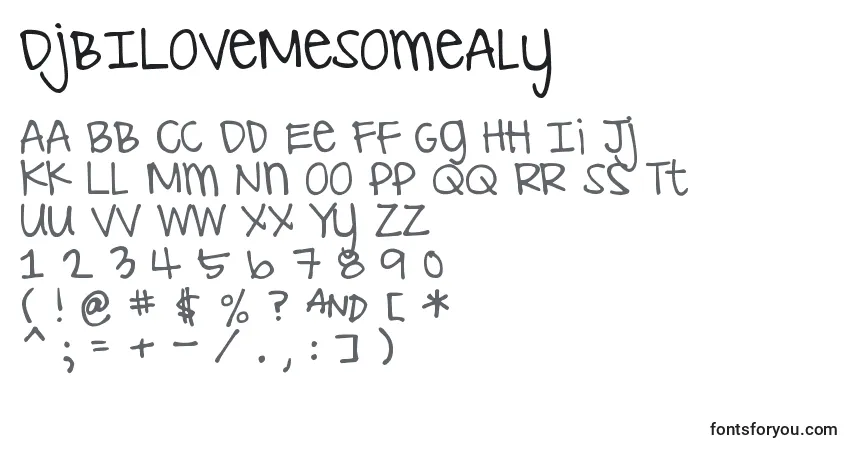 DjbILoveMeSomeAly Font – alphabet, numbers, special characters