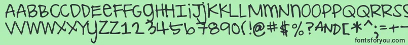 DjbILoveMeSomeAly Font – Black Fonts on Green Background