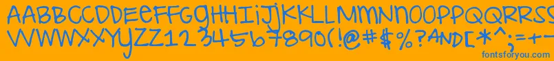 DjbILoveMeSomeAly Font – Blue Fonts on Orange Background