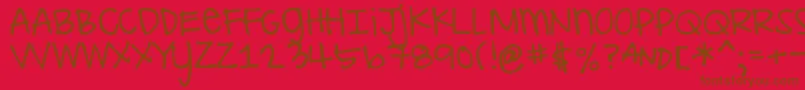 DjbILoveMeSomeAly Font – Brown Fonts on Red Background