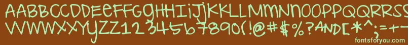 DjbILoveMeSomeAly Font – Green Fonts on Brown Background