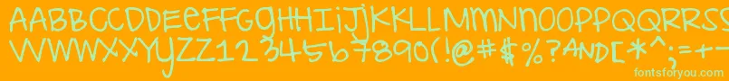 DjbILoveMeSomeAly Font – Green Fonts on Orange Background