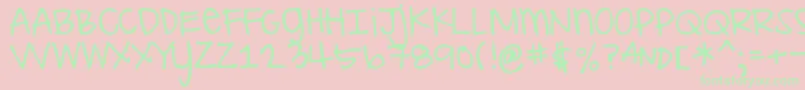 Fonte DjbILoveMeSomeAly – fontes verdes em um fundo rosa