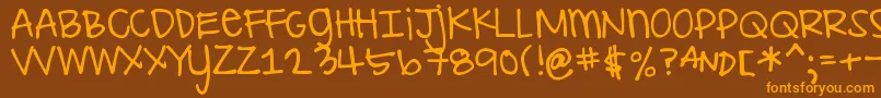 DjbILoveMeSomeAly Font – Orange Fonts on Brown Background