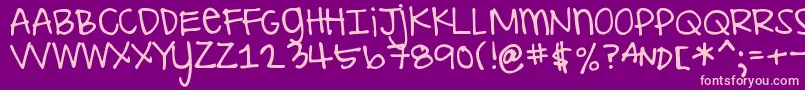 DjbILoveMeSomeAly Font – Pink Fonts on Purple Background