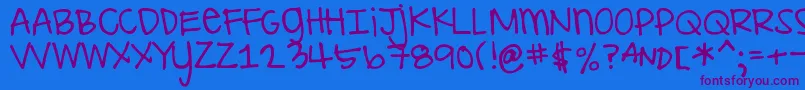 DjbILoveMeSomeAly Font – Purple Fonts on Blue Background